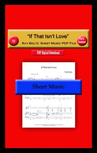 "If That Isn't Love" Ray Boltz Sheet Music PDF File