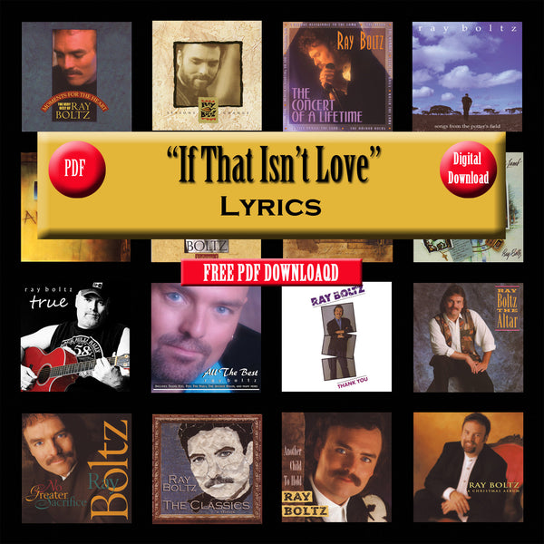 "If That Isn't Love" The Lyrics