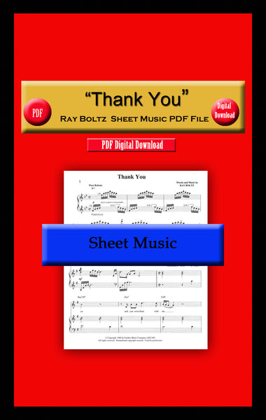 "Thank You" Ray Boltz Sheet Music PDF File