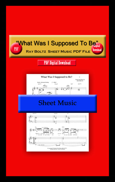"What Was I Supposed To Be" Ray Boltz Sheet Music PDF File